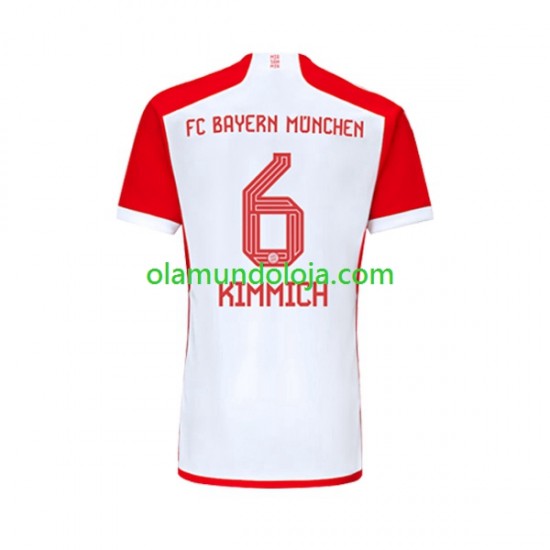 Camisola Bayern de Munique Joshua Kimmich 6 Homem Equipamento Primeiro 2023-2024 Manga Curta